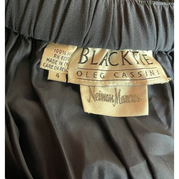New With Tags BlackTie Neiman Marcus Formal Silk Long Full Navy Skirt Size 4 - Picture 12 of 13